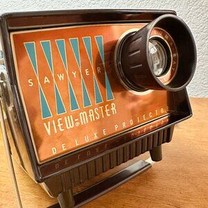 Vintage Sawyer’s View-Master Deluxe Projector No. 2441 in Box Atomic Mid-Century